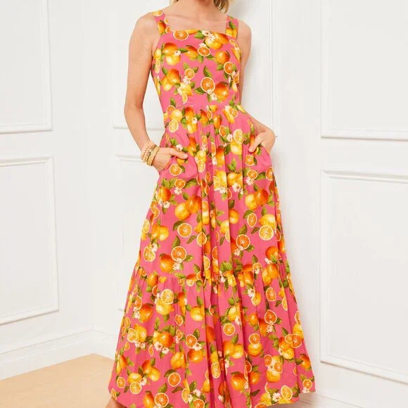 Lemons and Oranges Tiered Maxi Dress - Picture 2 of 9